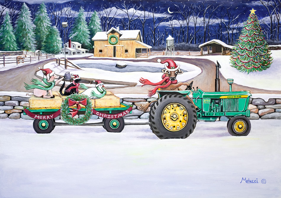 Farm Scene Christmas Cards 